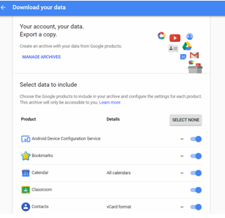 downlaod Google plus data